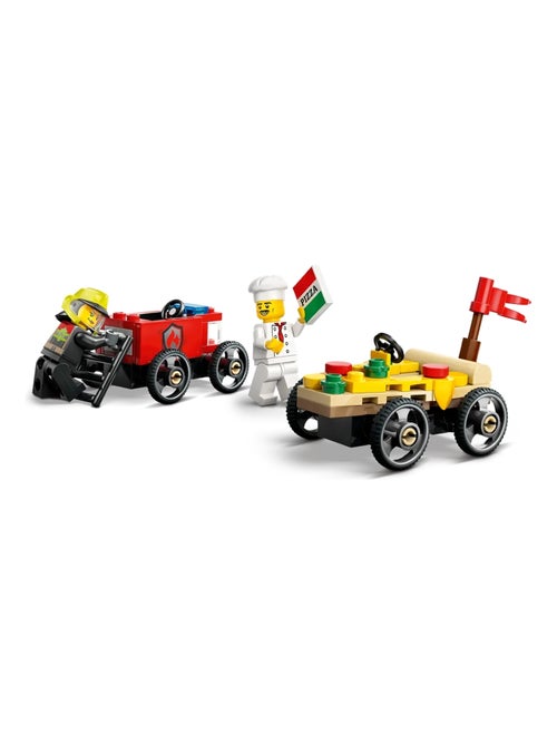 LEGO City - Pack de bolides de course : camion de pizza contre camion de pompiers - 60458 - Kiabi