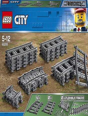LEGO City - Pack de rails 60205 - rails droits, courbés et flexibles