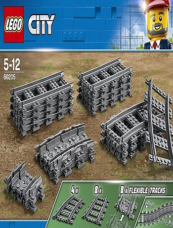 LEGO City - Pack de rails 60205 - rails droits, courbés et flexibles