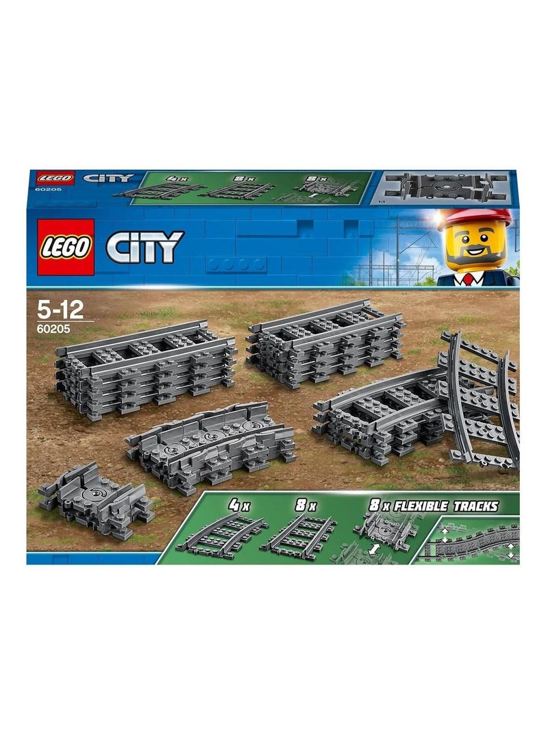 LEGO City - Pack de rails 60205 - rails droits, courbés et flexibles Gris - Kiabi