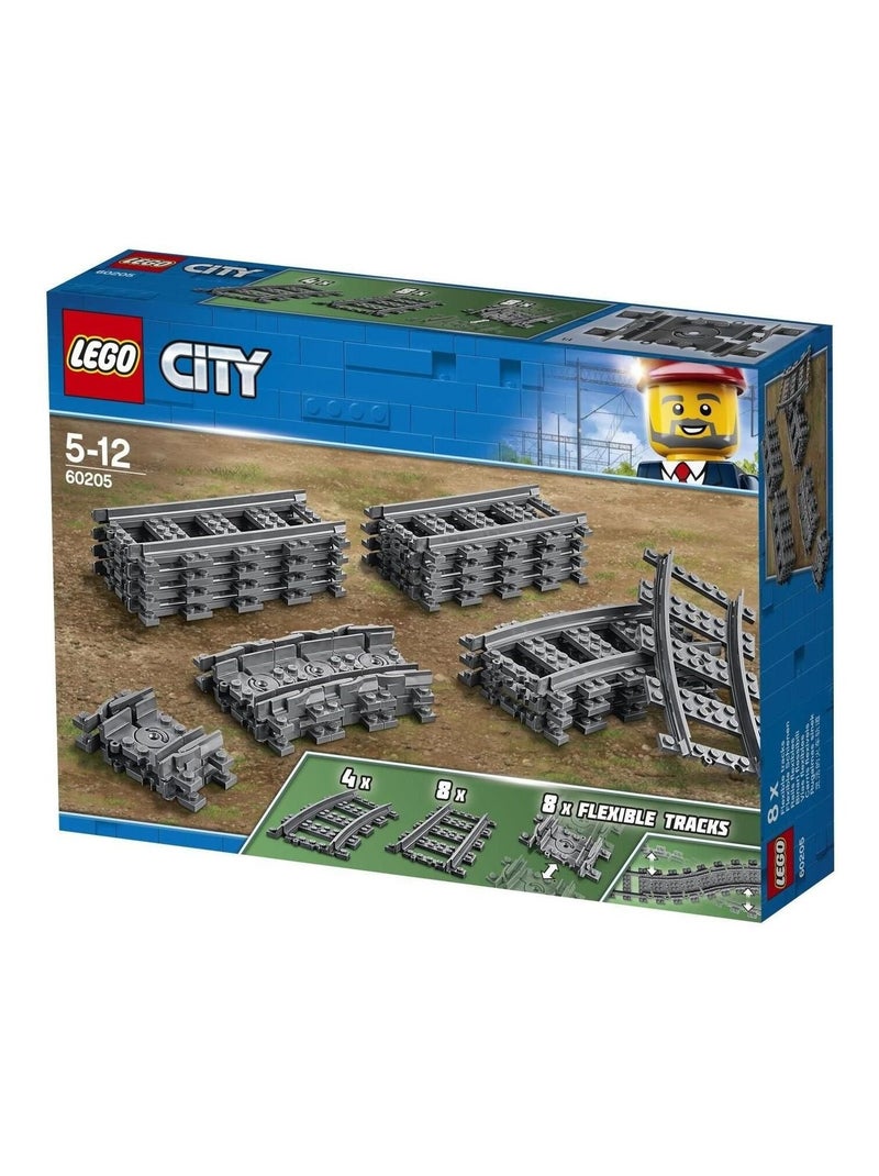 LEGO City - Pack de rails 60205 - rails droits, courbés et flexibles Gris - Kiabi