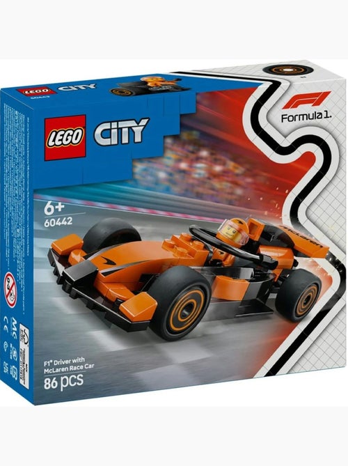 LEGO City - Voiture de course McLaren avec pilote de F1 - 60442 - Kiabi