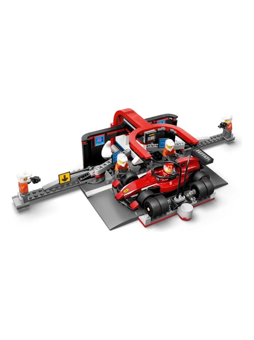 LEGO City 60443 - Arrêt au stand F1 avec voiture Ferrari, pilote et 4 mécaniciens - Kiabi