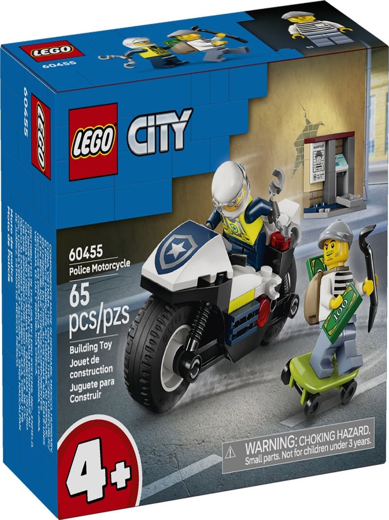 LEGO City 60455 — La course-poursuite en moto de police Multicolore - Kiabi