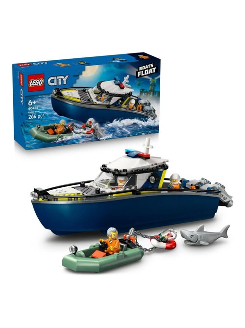 LEGO City 60456 Course-poursuite en bateau de police, 264 pièces - Kiabi