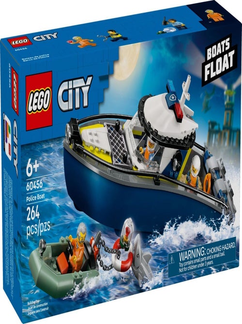 LEGO City 60456 Course-poursuite en bateau de police, 264 pièces - Kiabi