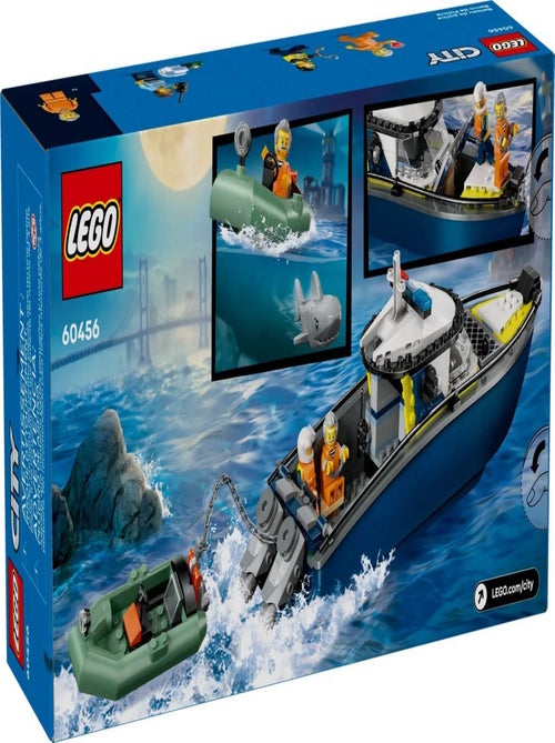 LEGO City 60456 Course-poursuite en bateau de police, 264 pièces - Kiabi