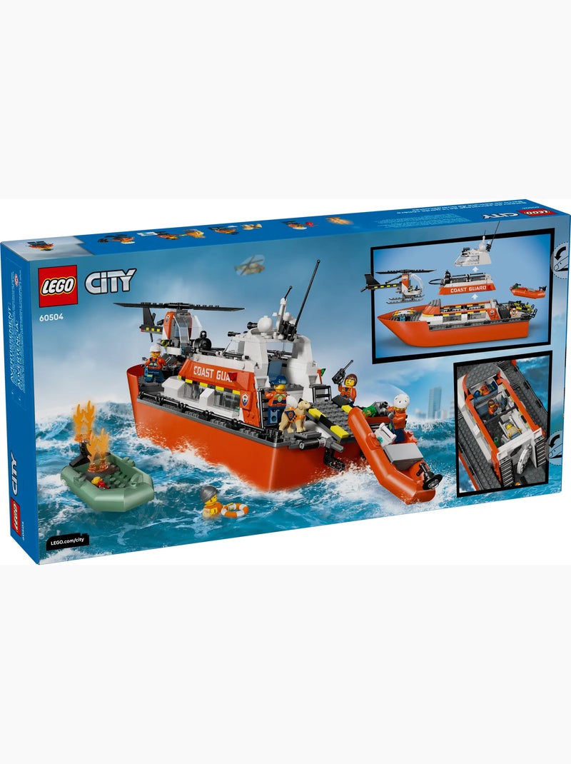 LEGO City 60504 Bateau de sauvetage et hélicoptère des garde‑côtes Bleu - Kiabi