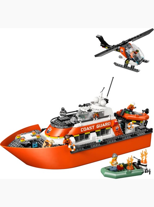 LEGO City 60504 Bateau de sauvetage et hélicoptère des garde‑côtes - Kiabi