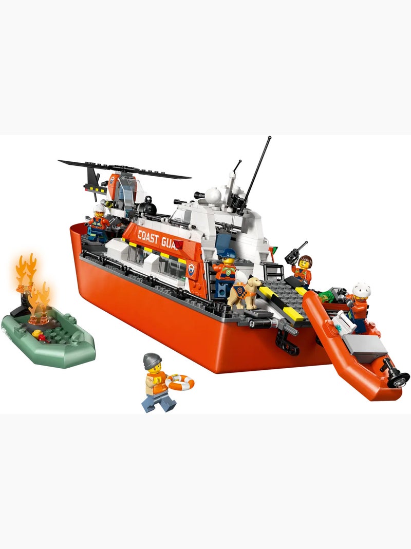 LEGO City 60504 Bateau de sauvetage et hélicoptère des garde‑côtes Bleu - Kiabi