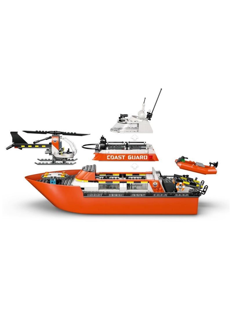 LEGO City 60504 Bateau de sauvetage et hélicoptère des garde‑côtes Bleu - Kiabi
