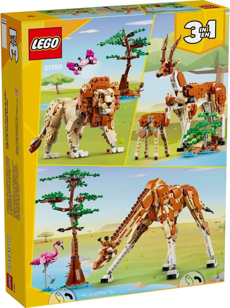 LEGO Creator 3-en-1 - Les animaux sauvages du safari (31150) - dès 9 ans Jaune - Kiabi