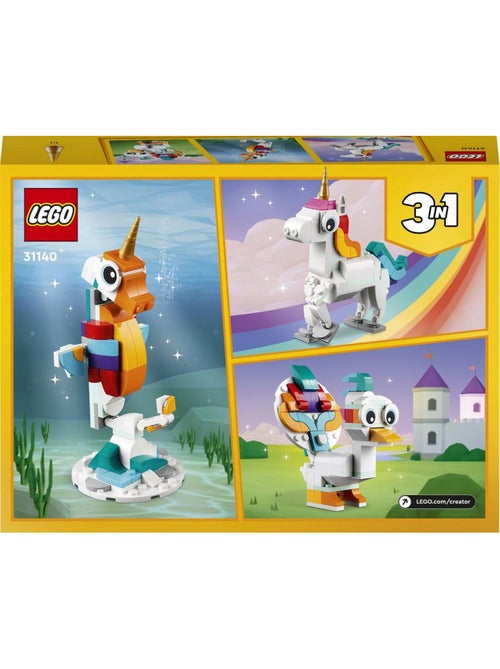 LEGO Creator 3-en-1 La licorne magique 31140 - Kiabi