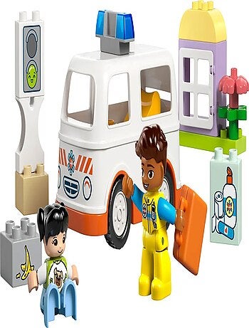 LEGO DUPLO 10447 - L'ambulance et le chauffeur, 2 figurines