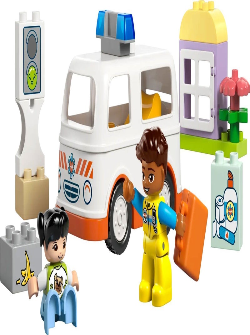 LEGO DUPLO 10447 - L'ambulance et le chauffeur, 2 figurines Multicolore - Kiabi