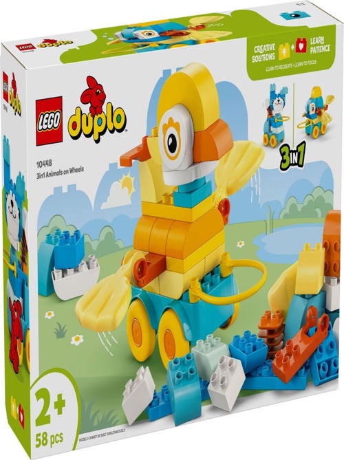 LEGO DUPLO 10448 — Animaux sur roues 3‑en‑1, 58 pièces (2–4 ans) - Kiabi