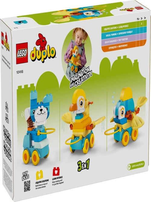 LEGO DUPLO 10448 — Animaux sur roues 3‑en‑1, 58 pièces (2–4 ans) - Kiabi