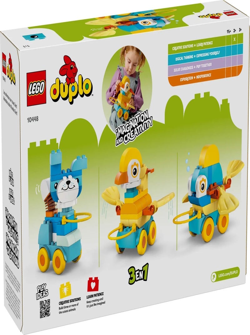 LEGO DUPLO 10448 — Animaux sur roues 3‑en‑1, 58 pièces (2–4 ans) Vert - Kiabi