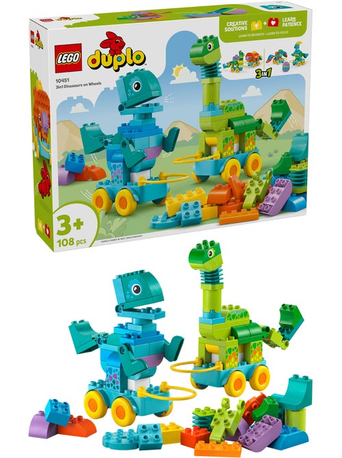 LEGO DUPLO Dinosaures sur roues 3-en-1 10451 - Kiabi