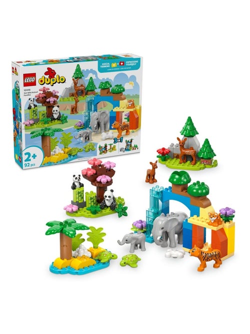 LEGO DUPLO Familles d'animaux sauvages 3-en-1 10446, 92 pièces — dès 2 ans - Kiabi