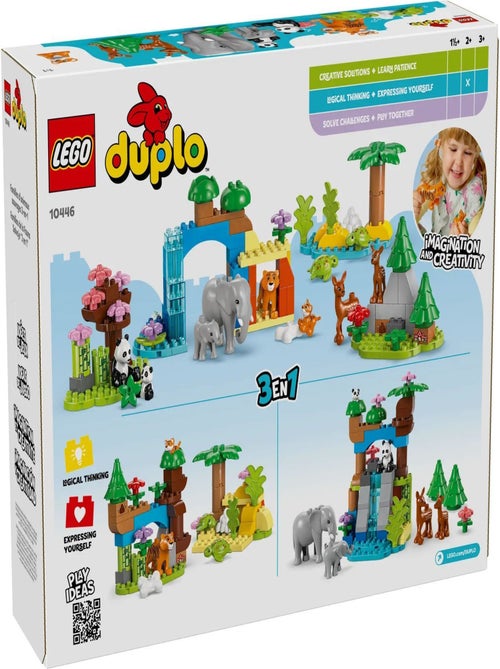 LEGO DUPLO Familles d'animaux sauvages 3-en-1 10446, 92 pièces — dès 2 ans - Kiabi