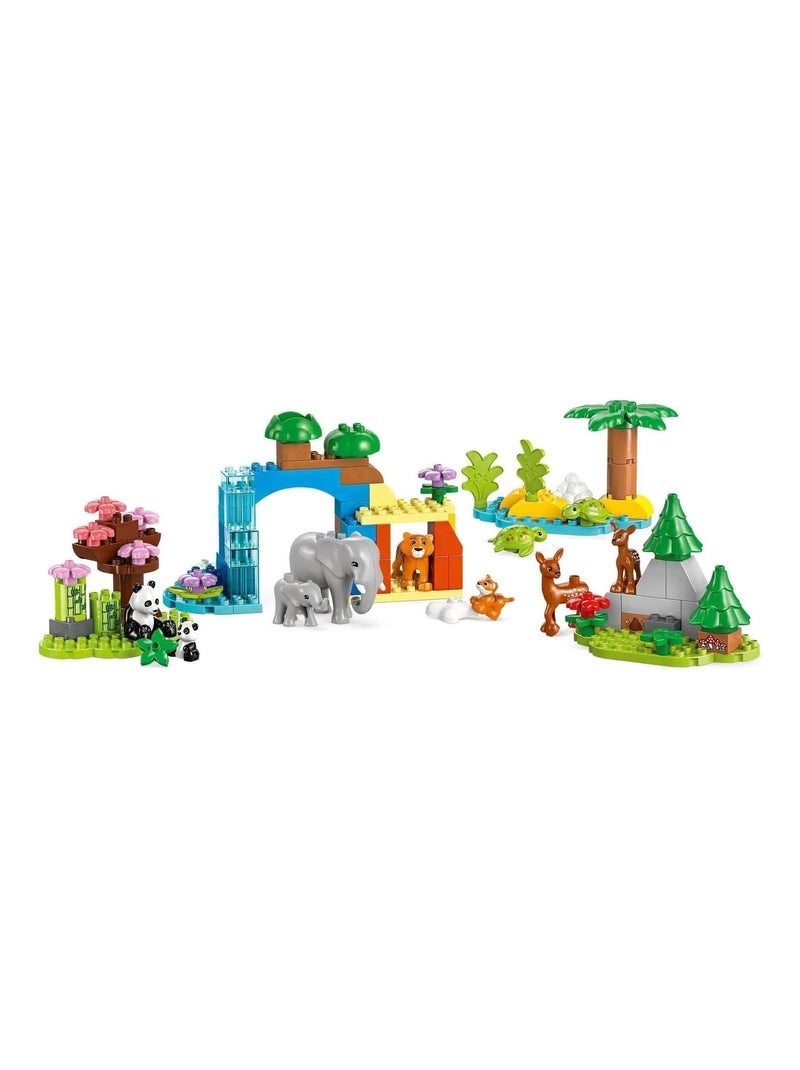 LEGO DUPLO Familles d'animaux sauvages 3-en-1 10446, 92 pièces — dès 2 ans Bleu - Kiabi