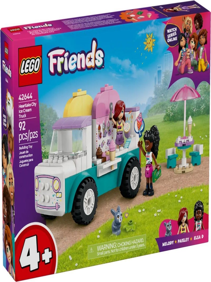 LEGO Friends - Camion de glaces Heartlake City 42644, 92 pièces. Rouge - Kiabi