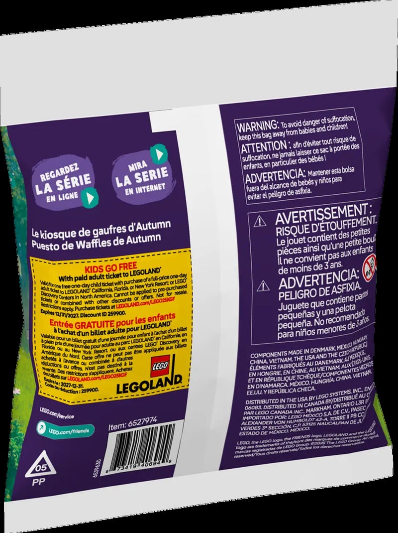 LEGO Friends - Le charmant stand de gaufres d'Autumn (Polybag) 30696 Multicolore - Kiabi