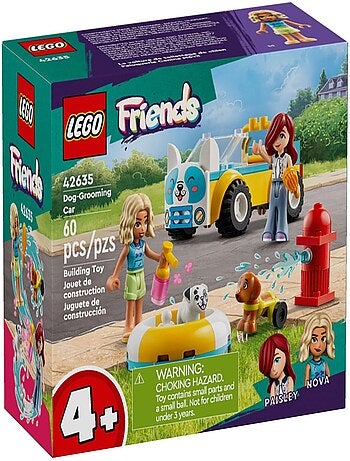 LEGO Friends 42635 — Voiture de toilettage canin, 2 mini-poupées et 2 chiots, dès 4 ans.