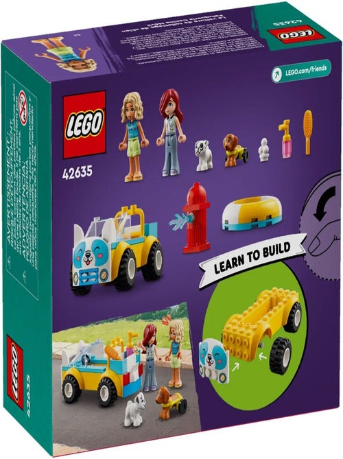 LEGO Friends 42635 — Voiture de toilettage canin, 2 mini-poupées et 2 chiots, dès 4 ans. - Kiabi