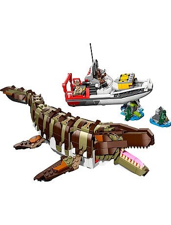 LEGO Jurassic World - Bateau en mission et mosasaure en briques 76974