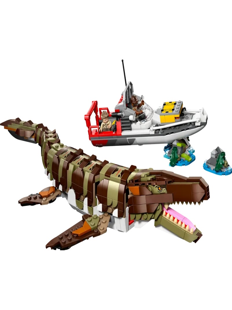 LEGO Jurassic World - Bateau en mission et mosasaure en briques 76974 Multicolore - Kiabi