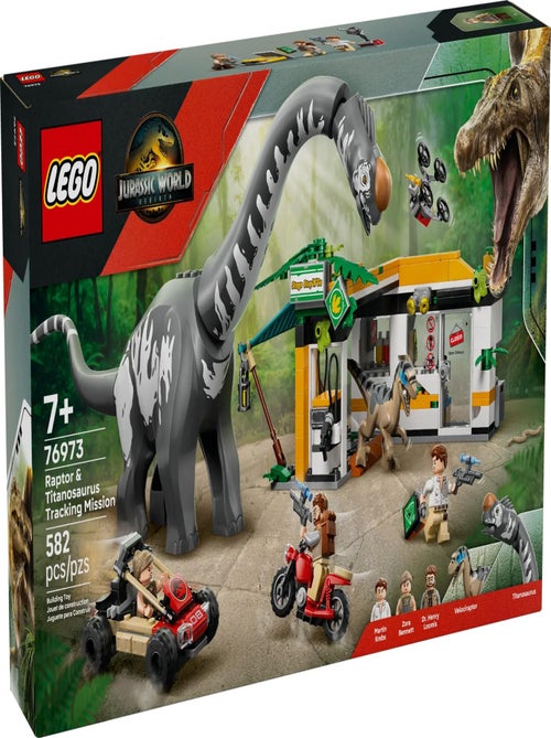 LEGO Jurassic World - La poursuite épique du vélociraptor et du titanosaure - 76973 - Kiabi