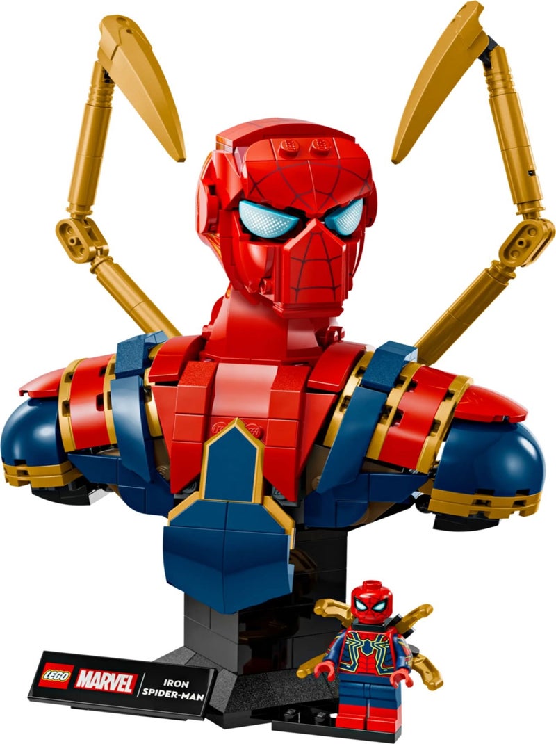 LEGO Marvel - Buste d'Iron Spider-Man 76326 à Construire et Exposer Rouge - Kiabi