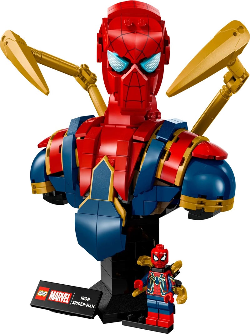 LEGO Marvel - Buste d'Iron Spider-Man 76326 à Construire et Exposer Rouge - Kiabi