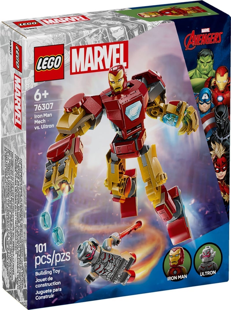 LEGO Marvel 76307 : Robot d'Iron Man vs Ultron, 101 pièces Multicolore - Kiabi
