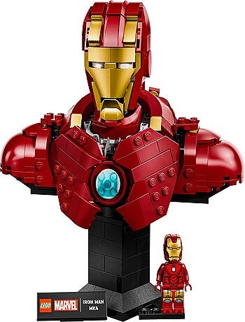 LEGO Marvel : Buste Iron Man MK4 - Set de Construction 76327