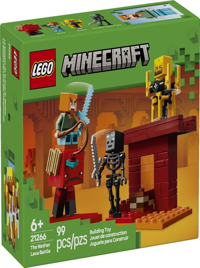 LEGO Minecraft 21266 — La bataille de la lave du Nether, set dès 6 ans. Multicolore - Kiabi