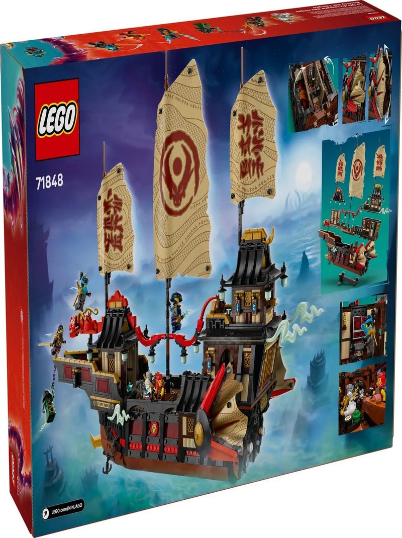 LEGO NINJAGO - Le Temple Bounty 71848, bateau 2 387 pièces avec 6 minifigurines Rouge - Kiabi