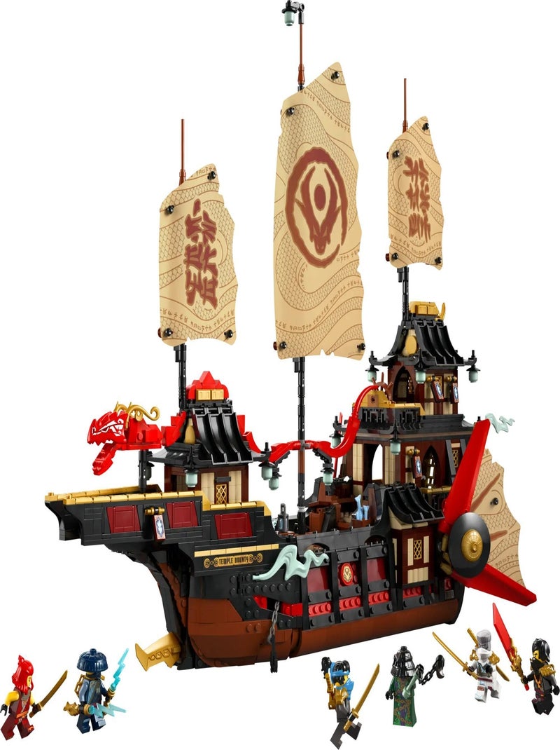 LEGO NINJAGO - Le Temple Bounty 71848, bateau 2 387 pièces avec 6 minifigurines Rouge - Kiabi
