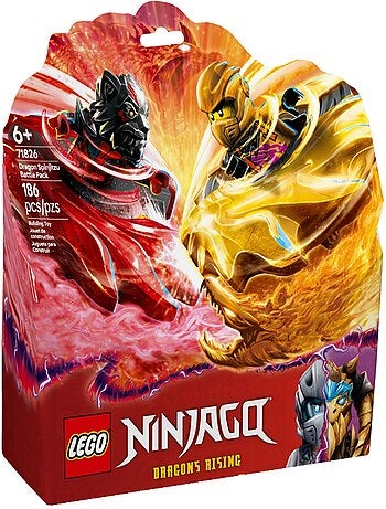 LEGO NINJAGO 71826 - Pack de combat Spinjitzu du Dragon, 186 pièces