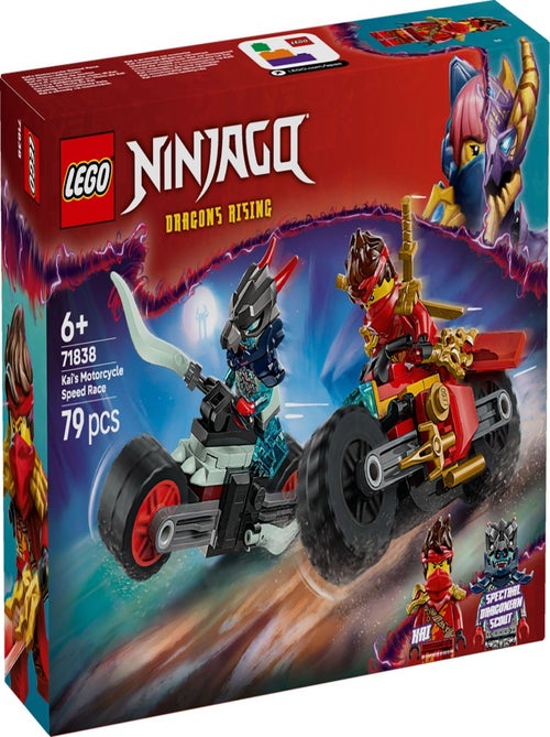 LEGO NINJAGO 71838 — Kai : Course de motos, 79 pièces, 2 minifigurines - Kiabi