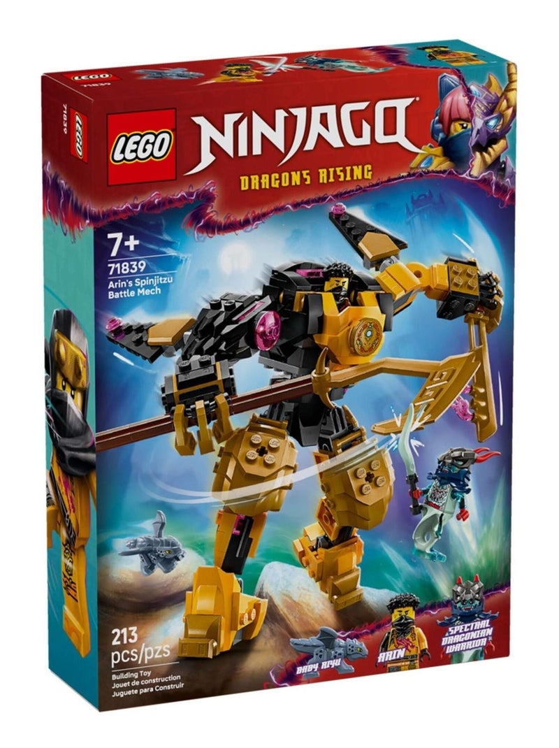 LEGO NINJAGO 71839 — Robot de Spinjitzu d'Arin, 213 pièces Multicolore - Kiabi