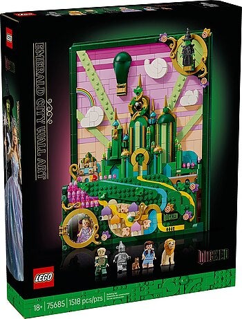 LEGO Wicked – Tableau d'Emerald City (75685), décor 1 518 pièces.