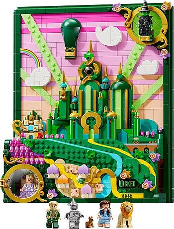 LEGO Wicked – Tableau d'Emerald City (75685), décor 1 518 pièces.