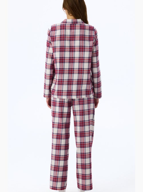 Leila pyjama à carreaux, chemise et pantalon manches longues penti - Kiabi