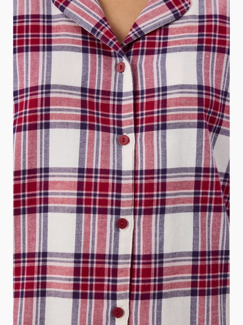 Leila pyjama à carreaux, chemise et pantalon manches longues penti - Kiabi
