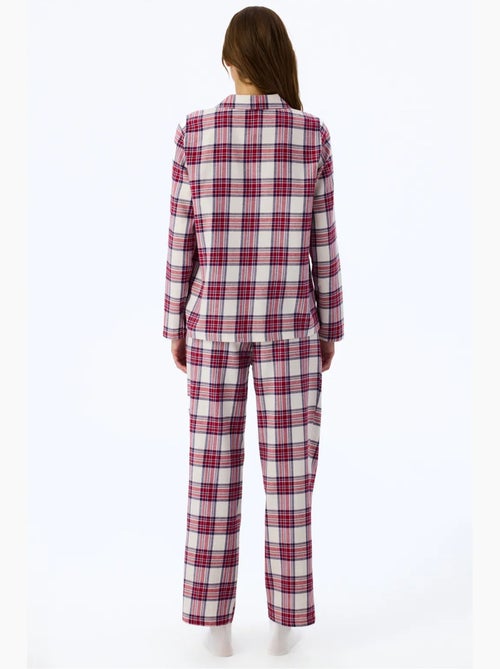 Leila pyjama à carreaux, chemise et pantalon manches longues penti - Kiabi