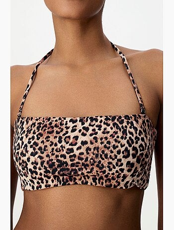Leo haut de bikini bandeau à motif léopard penti