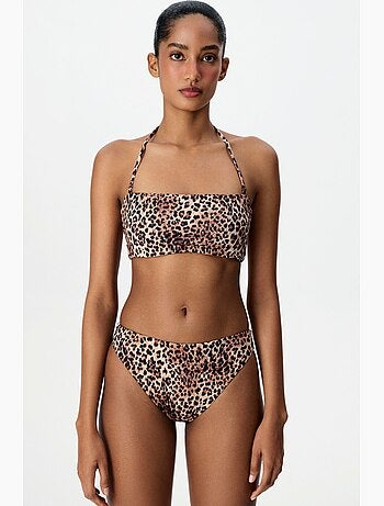 Leo haut de bikini bandeau à motif léopard penti